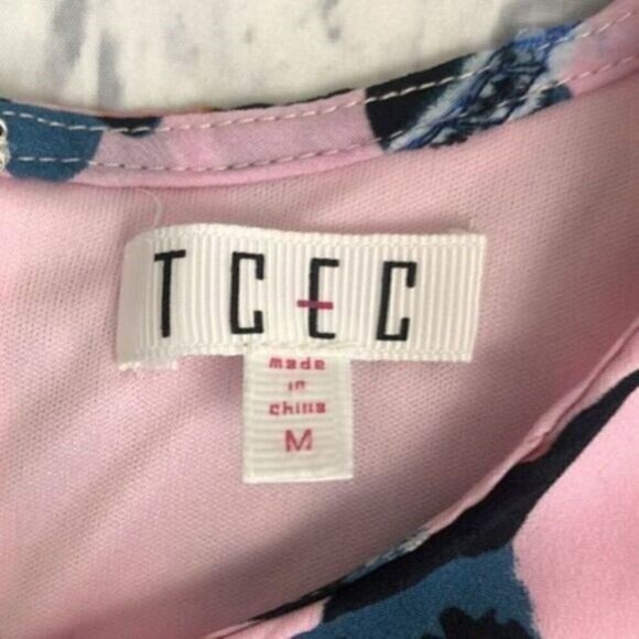 TCEC Lively Leopard Dress Short Sleeve Faux Wrap Keyhole Pink Animal Print - Picture 15 of 15